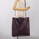 GUCCI Hand Bag Leather 2way Navy Silver Auth 210600M-25