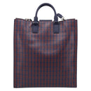 GUCCI Hand Bag Leather 2way Navy Silver Auth 210600M-3