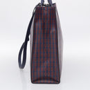 GUCCI Hand Bag Leather 2way Navy Silver Auth 210600M-5