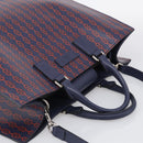 GUCCI Hand Bag Leather 2way Navy Silver Auth 210600M-6