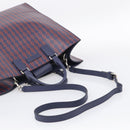 GUCCI Hand Bag Leather 2way Navy Silver Auth 210600M-9