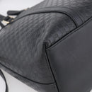 GUCCI Micro GG Canvas Guccissima Bag Leather 2way Black Gold 449657 Auth 210602V-15