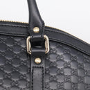 GUCCI Micro GG Canvas Guccissima Bag Leather 2way Black Gold 449657 Auth 210602V-17