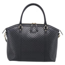GUCCI Micro GG Canvas Guccissima Bag Leather 2way Black Gold 449657 Auth 210602V-2
