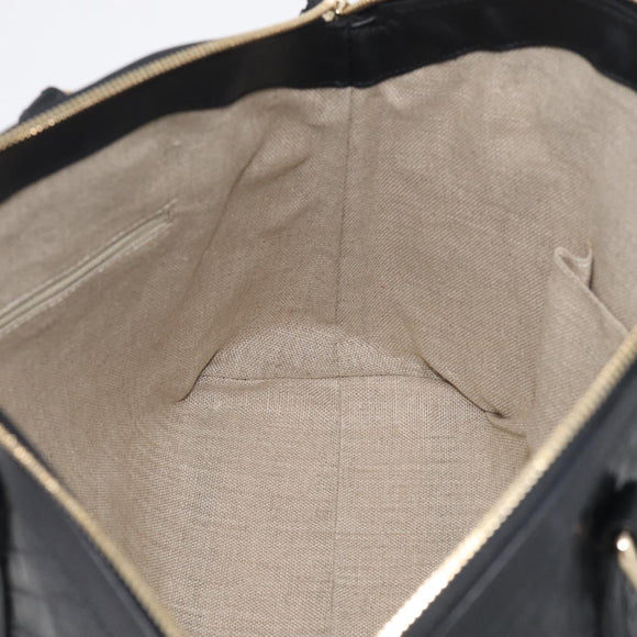 GUCCI Micro GG Canvas Guccissima Bag Leather 2way Black Gold 449657 Auth 210602V
