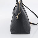 GUCCI Micro GG Canvas Guccissima Bag Leather 2way Black Gold 449657 Auth 210602V-5