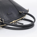 GUCCI Micro GG Canvas Guccissima Bag Leather 2way Black Gold 449657 Auth 210602V-7