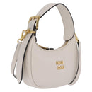 Miu Miu Hobo Hand Bag Leather 2way White Gold Auth 210603SAM-1