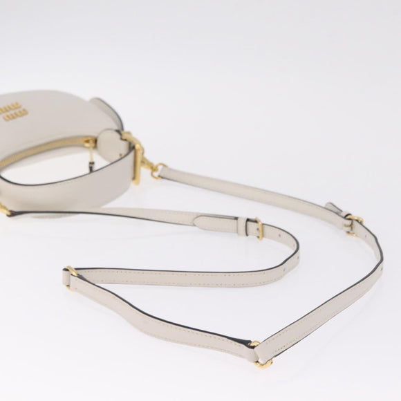 Miu Miu Hobo Hand Bag Leather 2way White Gold Auth 210603SAM