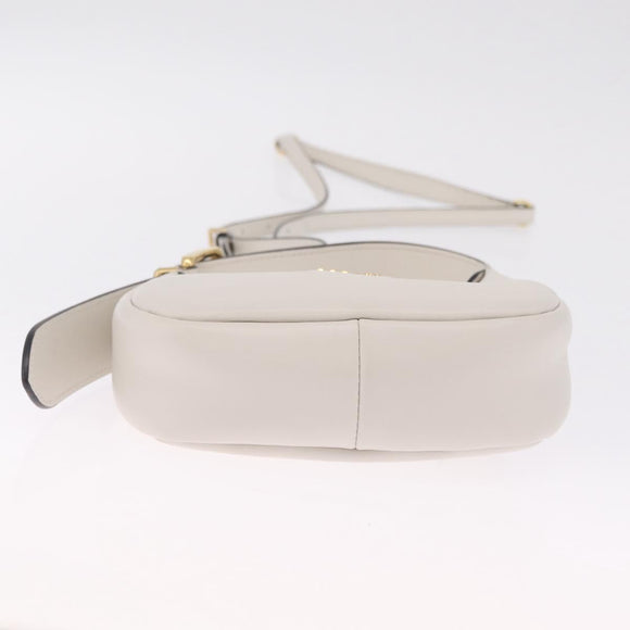 Miu Miu Hobo Hand Bag Leather 2way White Gold Auth 210603SAM