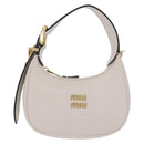 Miu Miu Hobo Hand Bag Leather 2way White Gold Auth 210603SAM-2