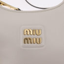 Miu Miu Hobo Hand Bag Leather 2way White Gold Auth 210603SAM-20