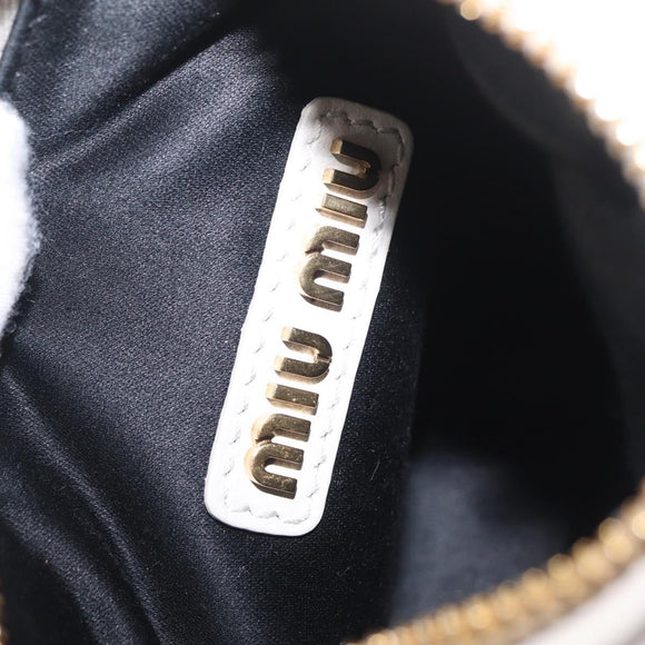 Miu Miu Hobo Hand Bag Leather 2way White Gold Auth 210603SAM