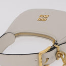 Miu Miu Hobo Hand Bag Leather 2way White Gold Auth 210603SAM-6