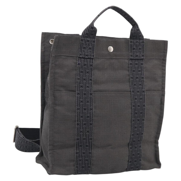 HERMES Her Line A Dos MM Backpack Canvas Gray Silver Auth 210605A