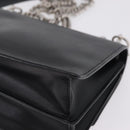 FENDI Canay Chain Shoulder Bag Leather Black Silver 8M0381 Auth 210607A-13