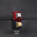 FENDI Canay Chain Shoulder Bag Leather Black Silver 8M0381 Auth 210607A-14