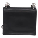 FENDI Canay Chain Shoulder Bag Leather Black Silver 8M0381 Auth 210607A-3