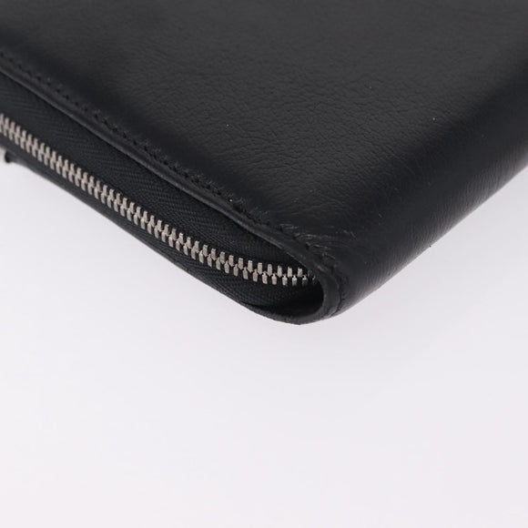 Cartier Marcello Long Wallet Leather Black Silver Auth 210609V