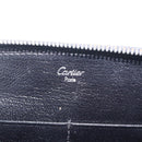 Cartier Marcello Long Wallet Leather Black Silver Auth 210609V-16