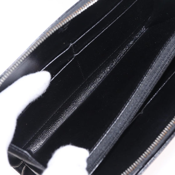 Cartier Marcello Long Wallet Leather Black Silver Auth 210609V