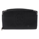 Cartier Marcello Long Wallet Leather Black Silver Auth 210609V-2