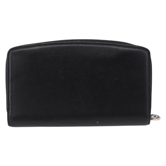 Cartier Marcello Long Wallet Leather Black Silver Auth 210609V