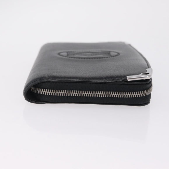 Cartier Marcello Long Wallet Leather Black Silver Auth 210609V