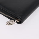 Cartier Marcello Long Wallet Leather Black Silver Auth 210609V-8