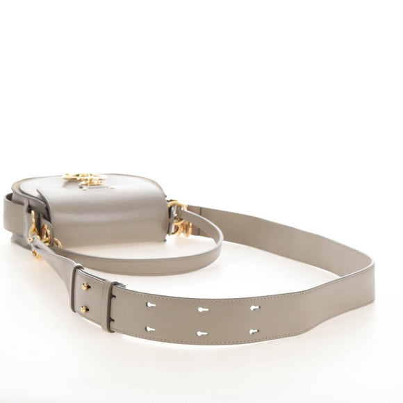 Chloe Tess Shoulder Bag Leather 2way Beige Gold Auth 210610V