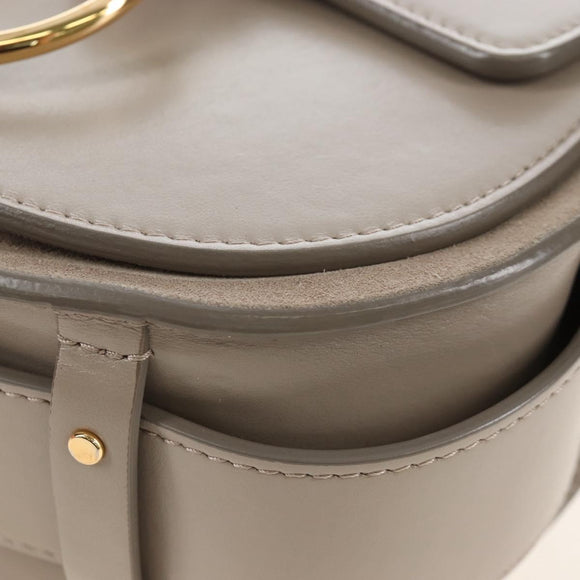 Chloe Tess Shoulder Bag Leather 2way Beige Gold Auth 210610V