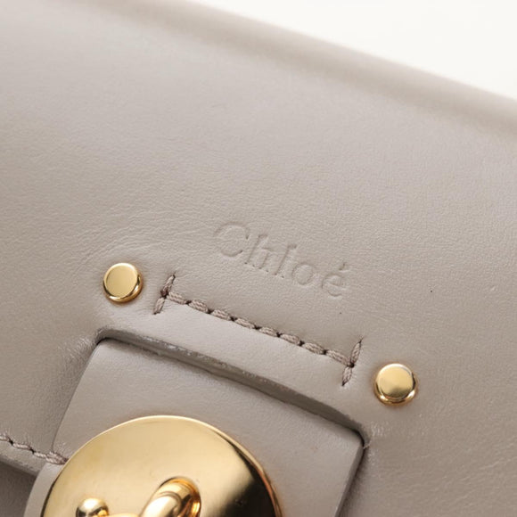 Chloe Tess Shoulder Bag Leather 2way Beige Gold Auth 210610V