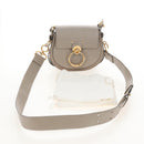 Chloe Tess Shoulder Bag Leather 2way Beige Gold Auth 210610V-22