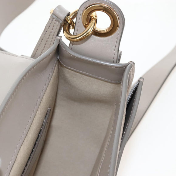 Chloe Tess Shoulder Bag Leather 2way Beige Gold Auth 210610V