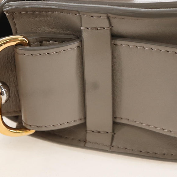 Chloe Tess Shoulder Bag Leather 2way Beige Gold Auth 210610V