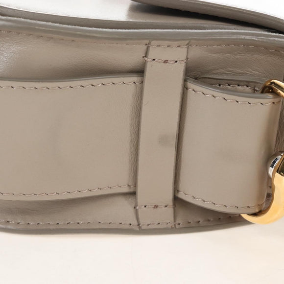 Chloe Tess Shoulder Bag Leather 2way Beige Gold Auth 210610V