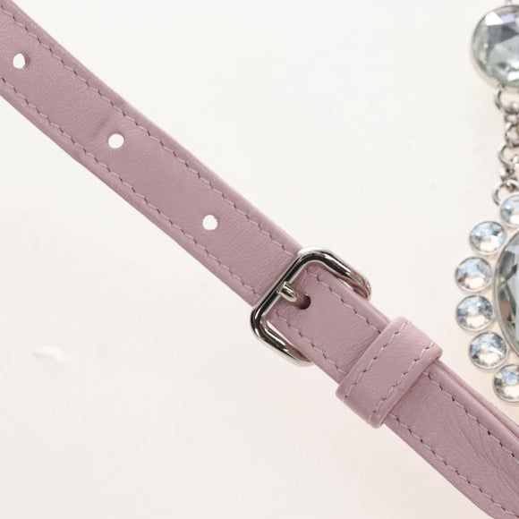Miu Miu Matelasse Chain Shoulder Bag Leather 2way Pink Silver Auth 210611SAM