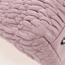 Miu Miu Matelasse Chain Shoulder Bag Leather 2way Pink Silver Auth 210611SAM-17