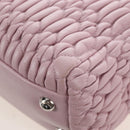 Miu Miu Matelasse Chain Shoulder Bag Leather 2way Pink Silver Auth 210611SAM-18