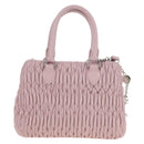 Miu Miu Matelasse Chain Shoulder Bag Leather 2way Pink Silver Auth 210611SAM-3