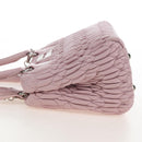 Miu Miu Matelasse Chain Shoulder Bag Leather 2way Pink Silver Auth 210611SAM-4
