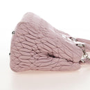 Miu Miu Matelasse Chain Shoulder Bag Leather 2way Pink Silver Auth 210611SAM-5
