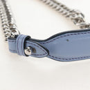 FENDI Canay Chain Bag Leather 2way Light Blue Silver 8BT283 Auth 210612M-11