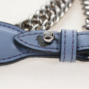FENDI Canay Chain Bag Leather 2way Light Blue Silver 8BT283 Auth 210612M-13
