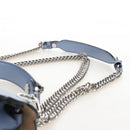 FENDI Canay Chain Bag Leather 2way Light Blue Silver 8BT283 Auth 210612M-14