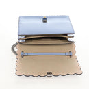 FENDI Canay Chain Bag Leather 2way Light Blue Silver 8BT283 Auth 210612M-22
