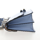 FENDI Canay Chain Bag Leather 2way Light Blue Silver 8BT283 Auth 210612M-4