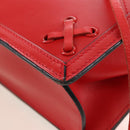LOEWE Barcelona Shoulder Bag Leather Red Gold Auth 210613V-16