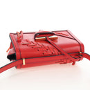 LOEWE Barcelona Shoulder Bag Leather Red Gold Auth 210613V-6