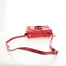 LOEWE Barcelona Shoulder Bag Leather Red Gold Auth 210613V-7